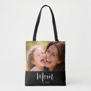 Bolsa Tote Mãe Estabeleceu Roteiro Foto Preta