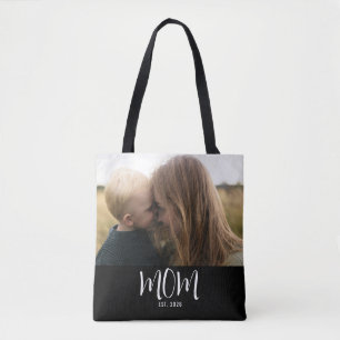 Bolsa Tote Mãe Estabeleceu Roteiro Foto Preta