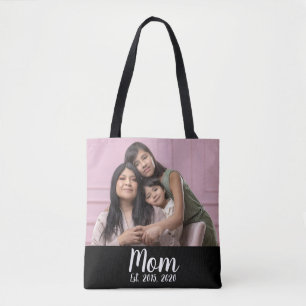 Bolsa Tote Mãe Estabeleceu Roteiro Foto Preta
