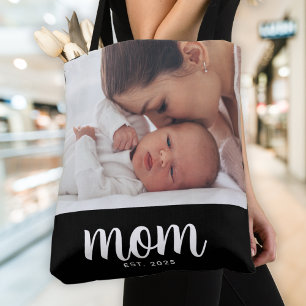 Bolsa Tote Mãe Estabeleceu Roteiro Foto Preta