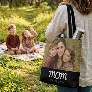 Bolsa Tote Mãe Estabeleceu Roteiro Foto Preta