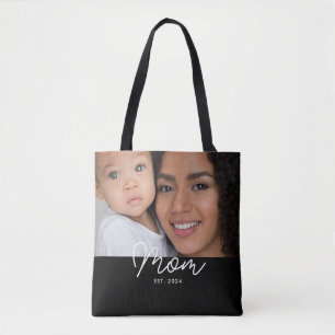 Bolsa Tote Mãe Estabeleceu Roteiro Foto Preta