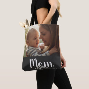 Bolsa Tote Mãe Estabeleceu Roteiro Foto Preta