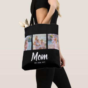 Bolsa Tote Mãe Estabeleceu Roteiro Moderno Preto 3 Foto