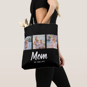 Bolsa Tote Mãe Estabeleceu Roteiro Moderno Preto 3 Foto