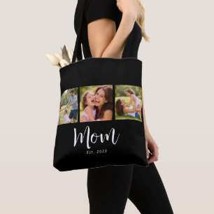 Bolsa Tote Mãe Estabeleceu Roteiro Preto 3 Foto