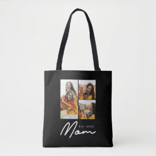Bolsa Tote Mãe Estabeleceu Roteiro Preto 3 Foto