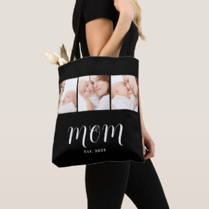 Bolsa Tote Mãe Estabeleceu Roteiro Preto 3 Foto