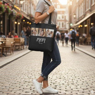 Bolsa Tote Mãe Estabeleceu Roteiro Preto 3 Foto