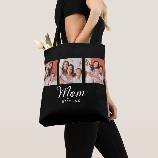 Bolsa Tote Mãe Estabeleceu Roteiro Preto 3 Foto (Close Up)