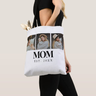 Bolsa Tote Mãe Estabeleceu Tipografia Preta 3 Foto