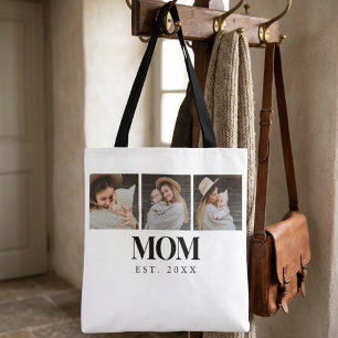 Bolsa Tote Mãe Estabeleceu Tipografia Preta 3 Foto