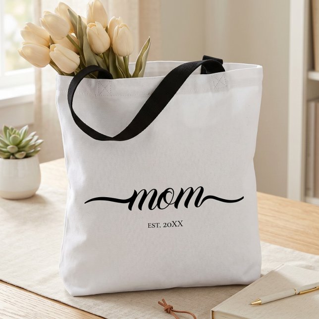 Bolsa Tote Mãe Estabelecida Ano Personalizado Mãe  (Criador carregado)