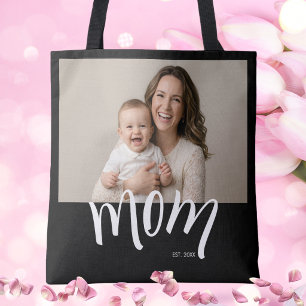 Bolsa Tote Mãe Estabelecida Caps Branco Ano Novo Personalizad