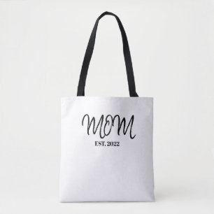 Bolsa Tote Mãe Estabelecida Escrita Preta