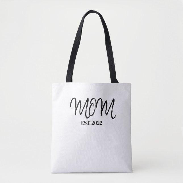 Bolsa Tote Mãe Estabelecida Escrita Preta (Frente)