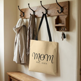 Bolsa Tote Mãe Estabelecida Novo Presente de Mãe Rosto Preto