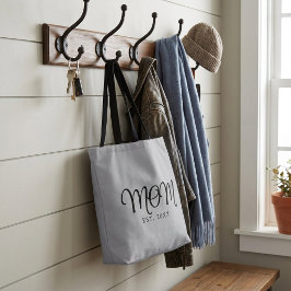 Bolsa Tote Mãe Estabelecida Novo Presente de Mãe Rosto Preto