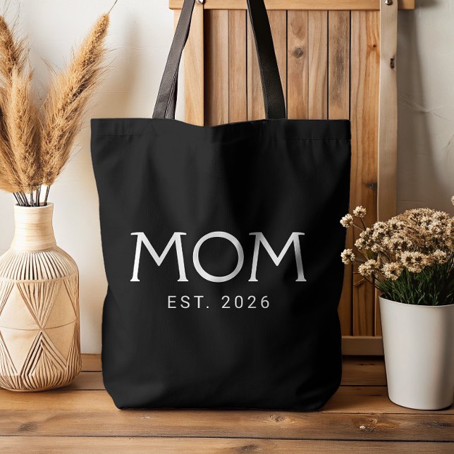 Bolsa Tote Mãe Estabelecida Novo Presente para Mãe Preto (Criador carregado)