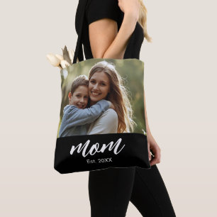 Bolsa Tote Mãe Estabelecida Roteiro Foto Preta