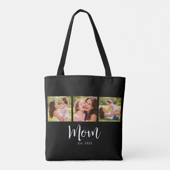 Bolsa Tote Mãe Estabelecida Roteiro Preto 3 Foto (Verso)