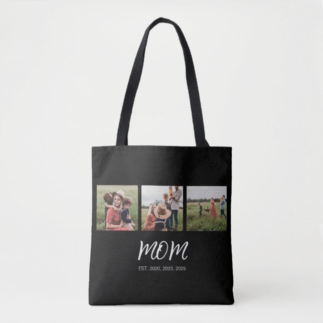 Bolsa Tote Mãe Estabelecida Roteiro Preto 3 Foto (Frente)