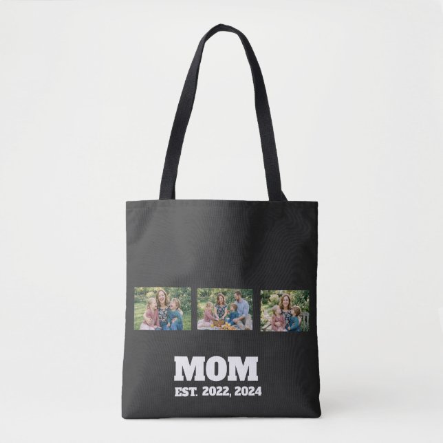 Bolsa Tote Mãe Estabelecida Roteiro Preto 3 Foto (Frente)