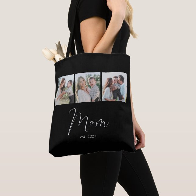 Bolsa Tote Mãe Estabelecida Roteiro Preto 3 Foto  (Close Up)