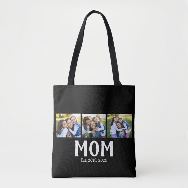 Bolsa Tote Mãe Estabelecida Roteiro Preto 3 Foto (Frente)