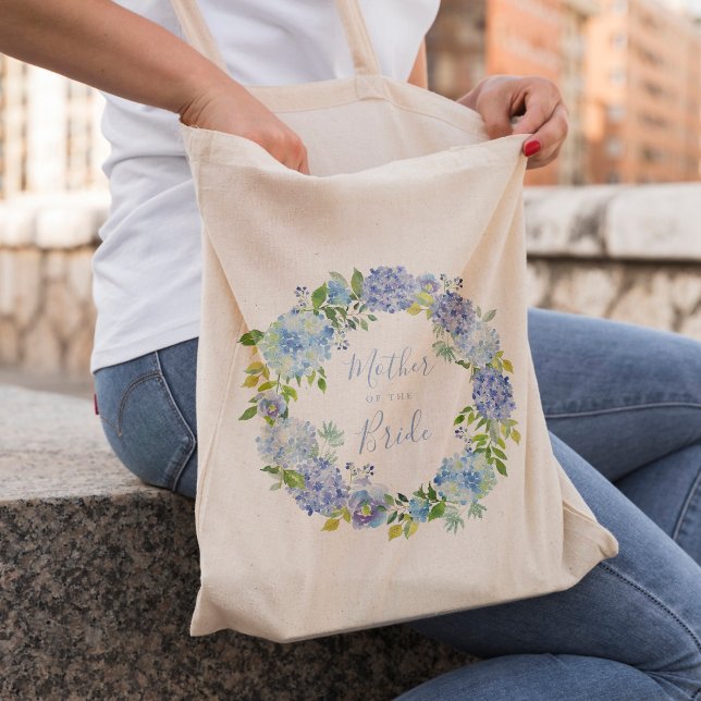 Bolsa Tote Mãe Floral Azul do Saco de Tote Bride Presente (Criador carregado)