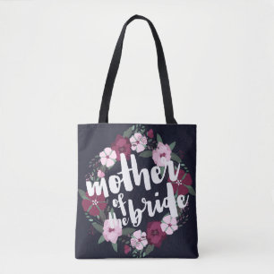 Bolsa Tote Mãe floral cor-de-rosa dos azuis marinhos da