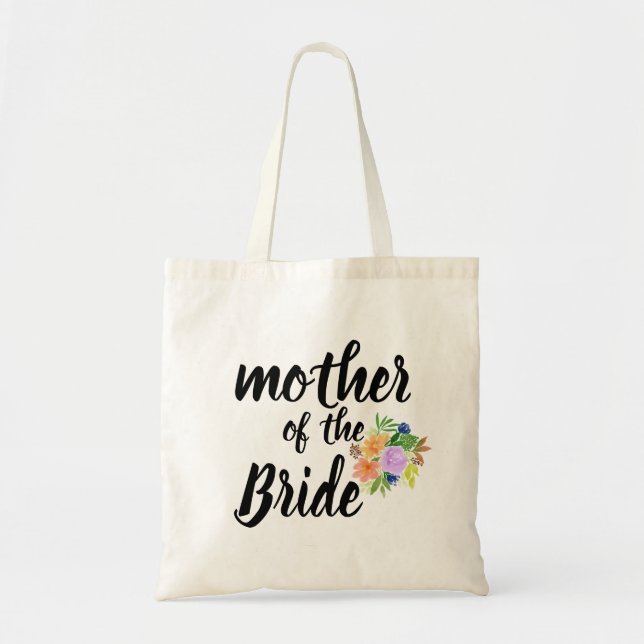 Bolsa Tote Mãe Floral Personalizada da Noiva (Frente)