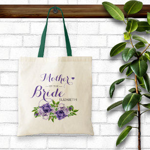 Bolsa Tote Mãe Floral Púrpura da Noiva