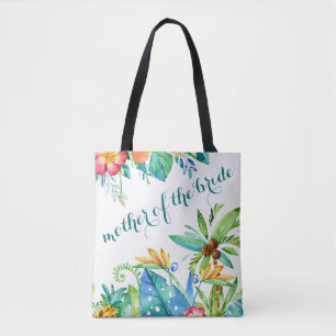 Bolsa Tote Mãe floral tropical da noiva