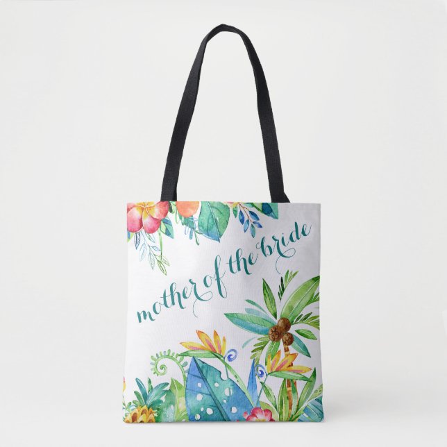Bolsa Tote Mãe floral tropical da noiva (Frente)