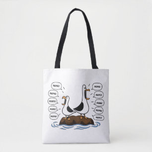 Bolsa Tote Mãe Gaivotas Gritando Engraçadas