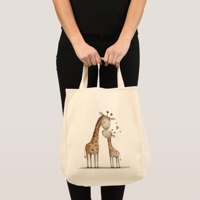 Bolsa Tote Mãe & Girafa Bebê (Frente (produto))