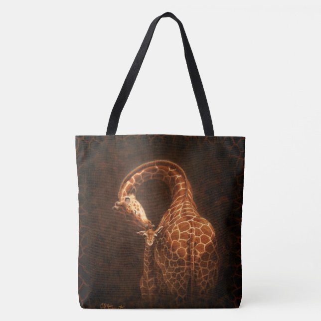 Bolsa Tote Mãe Girafa e Bebê (Frente)