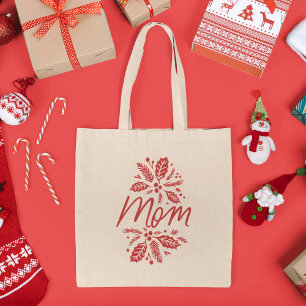 Bolsa Tote Mãe Holly Berry Red Holiday