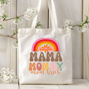 Bolsa Tote Mãe Mamãe Mãe Bruh Funny Retro Groovy