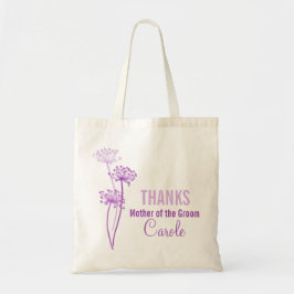 Bolsa Tote Mãe moderna do saco de flores roxo do noivo