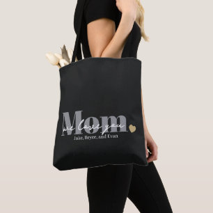 Bolsa Tote Mãe Nós Te Amamos Black Script