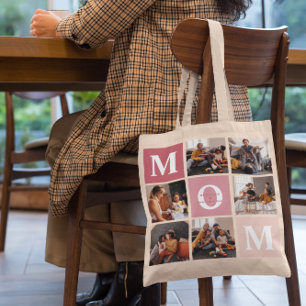 Bolsa Tote Mãe Nós Te Amamos Moderno Bloco de Cor de 6 Foto
