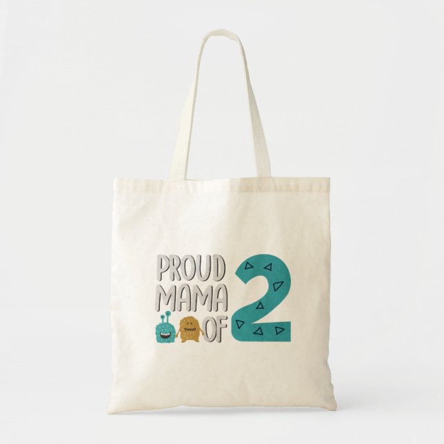 Bolsa Tote Mãe Orgulhosa de Dois (Frente)