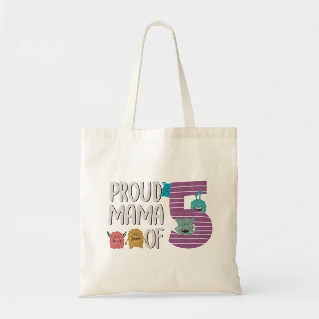 Bolsa Tote Mãe Orgulhosa dos Cinco (Frente)