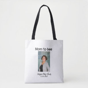 Bolsa Tote Mãe para abelha adicionar nome da foto data do chá