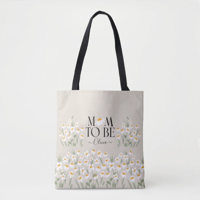 Bolsa Tote Mãe para ser daisy floral chá de fraldas novo pres (Frente)