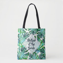 Bolsa Tote Mãe Personalizada de Folha Tropical Greenery