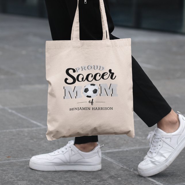 Bolsa Tote Mãe personalizada de futebol orgulhoso (Criador carregado)