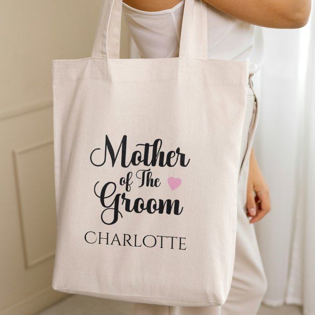Bolsa Tote Mãe personalizada do casamento nobre (Personalized Mother of the Groom Wedding Tote Bag)